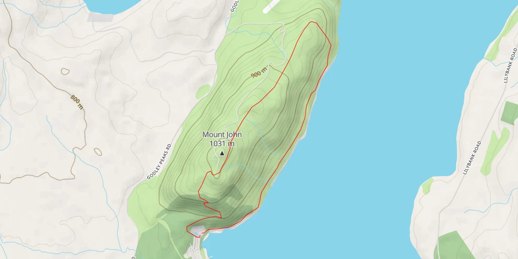 Map of the trail for Mount John Walkway