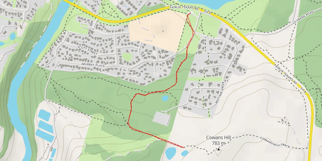 Map of the trail for Cowans Hill Track - Cowans Hill Track