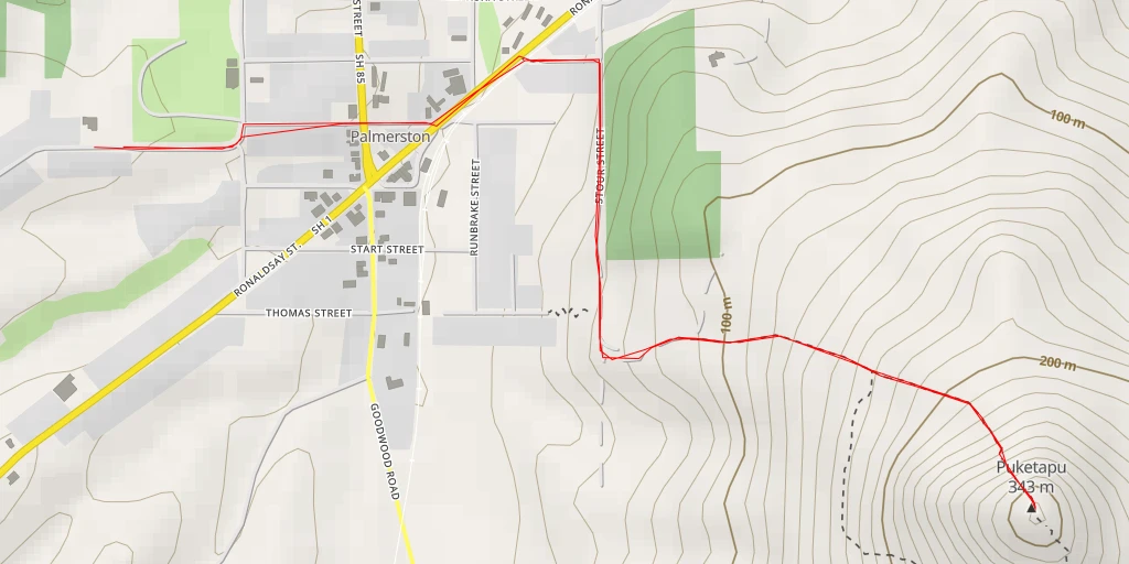 Map of the trail for Puketapu