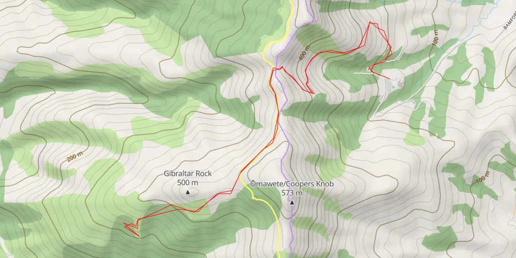 Map of the trail for Kirks track - Kirks track