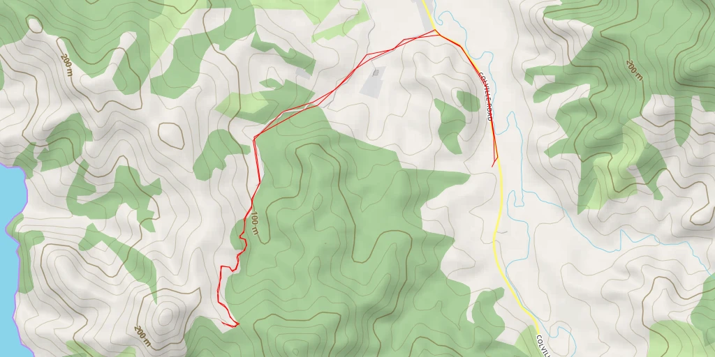 Map of the trail for Woods Road South