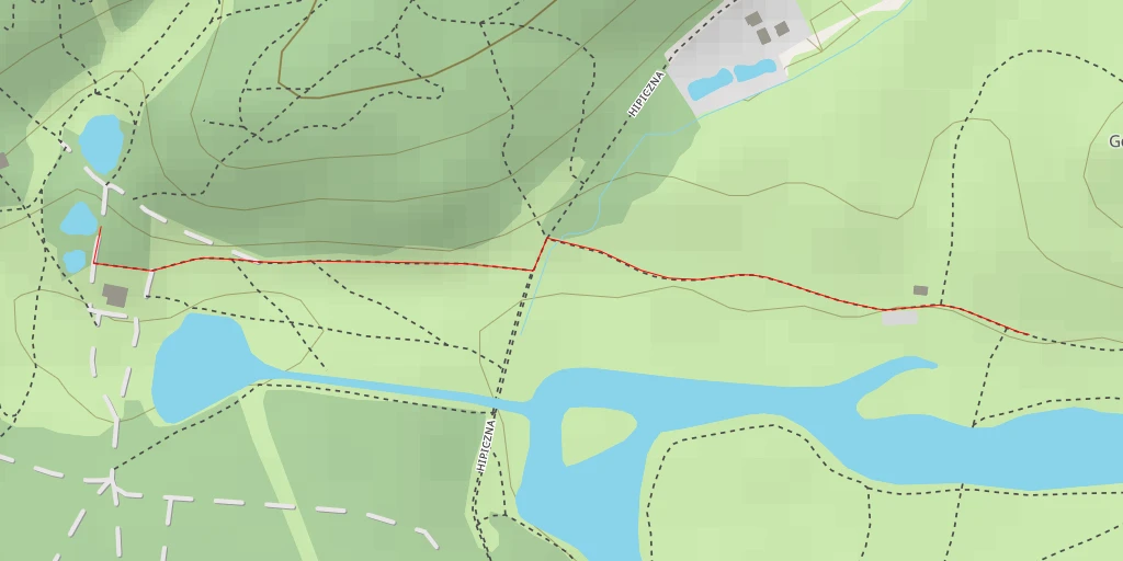 Map of the trail for Kujawsko-Pomorskie Centrum Edukacji Ekologicznej - Droga pożarowa nr 2 - Bydgoszcz