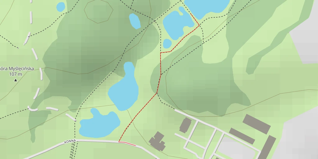 Map of the trail for Ogród Botaniczny Leśnego Parku Kultury i Wypoczynku w Bydgoszczy - Mrągowska - Bydgoszcz