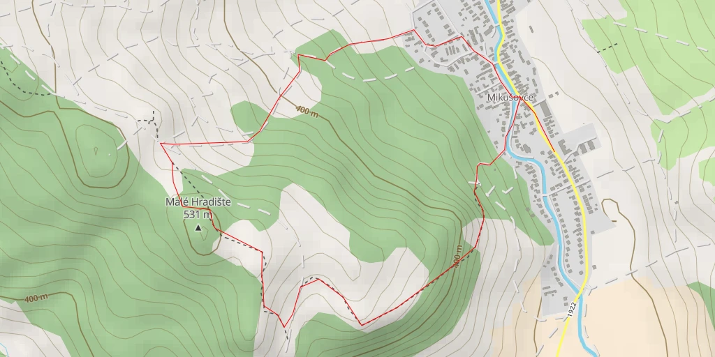 Carte de l'itinéraire :  Malé Hradište