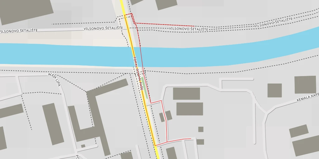 Map of the trail for EP BiH - Vilsonovo šetalište - Sarajevo