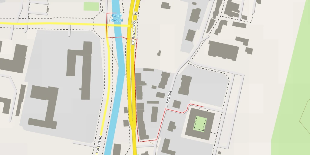 Map of the trail for Kanał Raduni