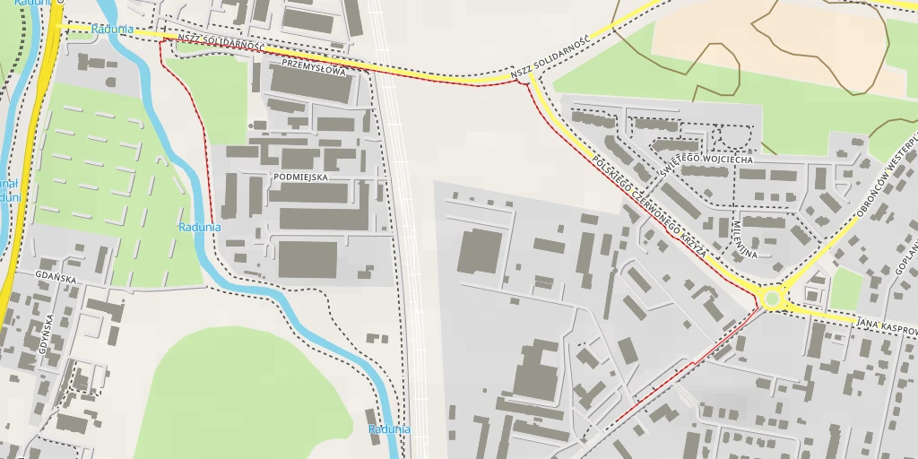 Map of the trail for Podmiejska