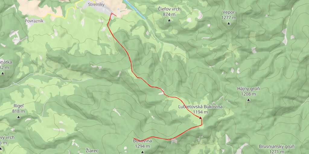 Map of the trail for Horalka