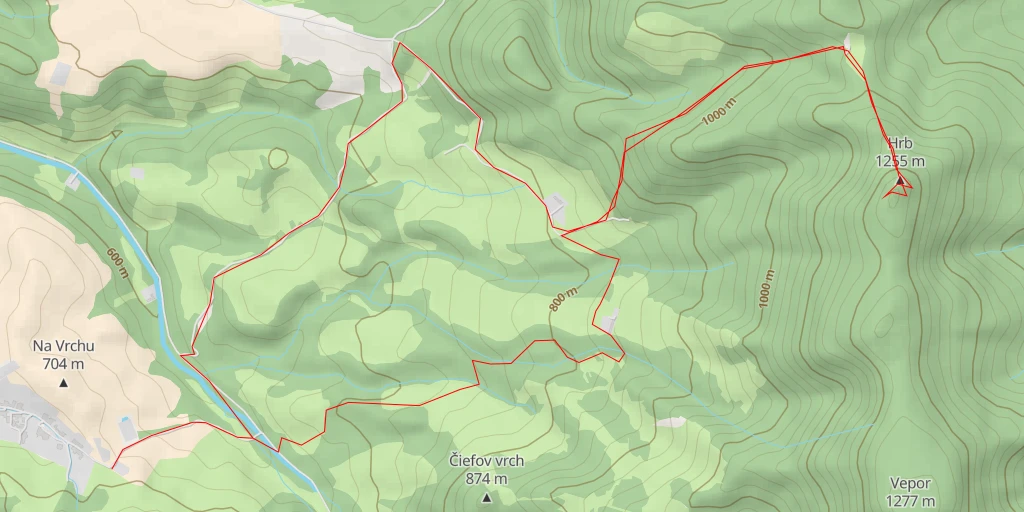 Carte de l'itinéraire :  Tri Vody