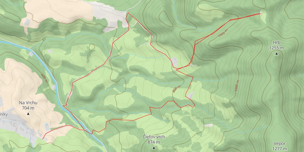 Carte de l'itinéraire :  Chata pod Hrbom