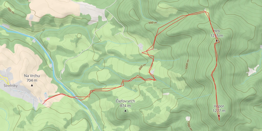 Carte de l'itinéraire :  Tri Vody