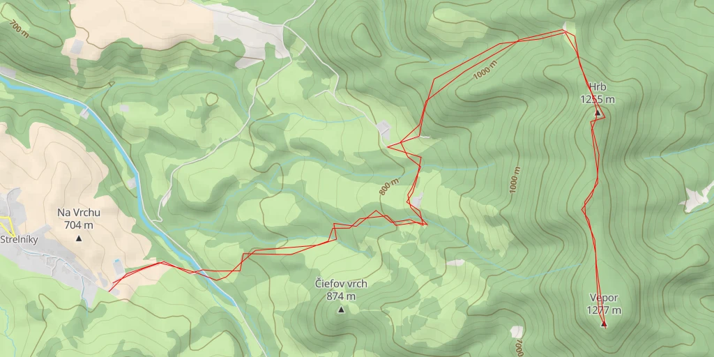 Map of the trail for Vepor