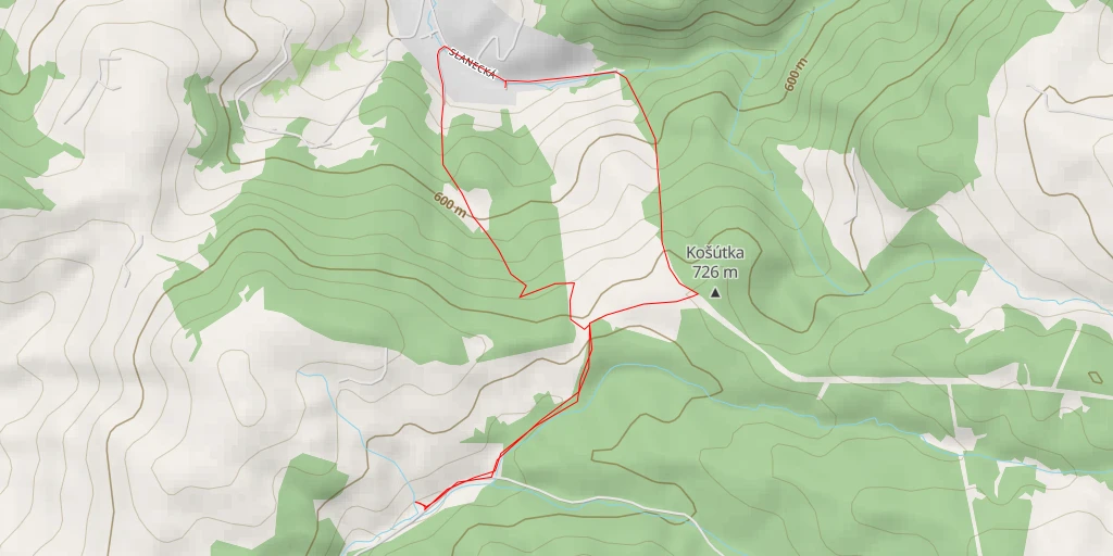 Map of the trail for Horáreň Horná Bzová