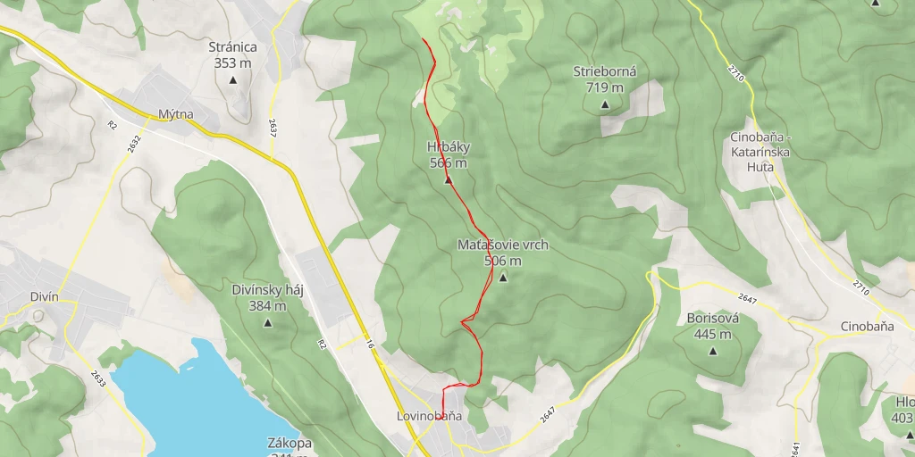 Map of the trail for Drahy