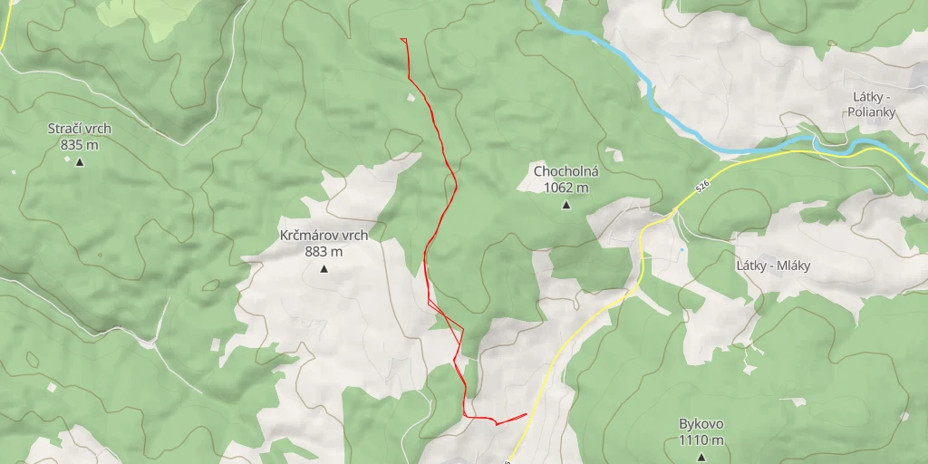 Map of the trail for Mikulášsky vrch