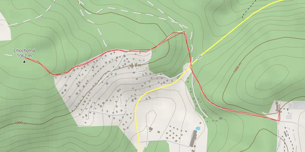 Map of the trail for Chocholná