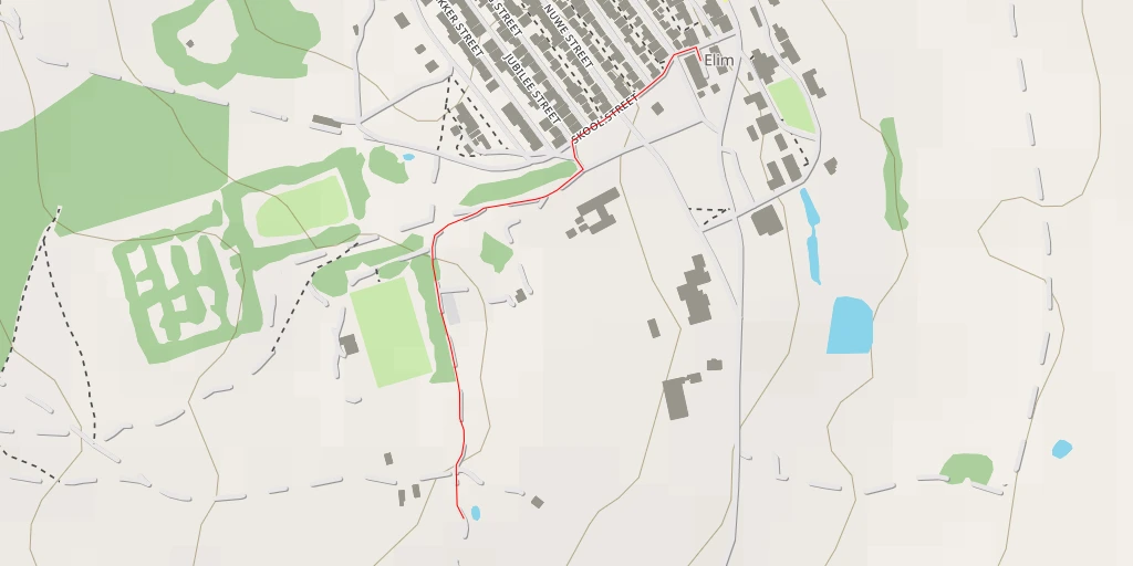 Map of the trail for Akker Street - Cape Agulhas Local Municipality