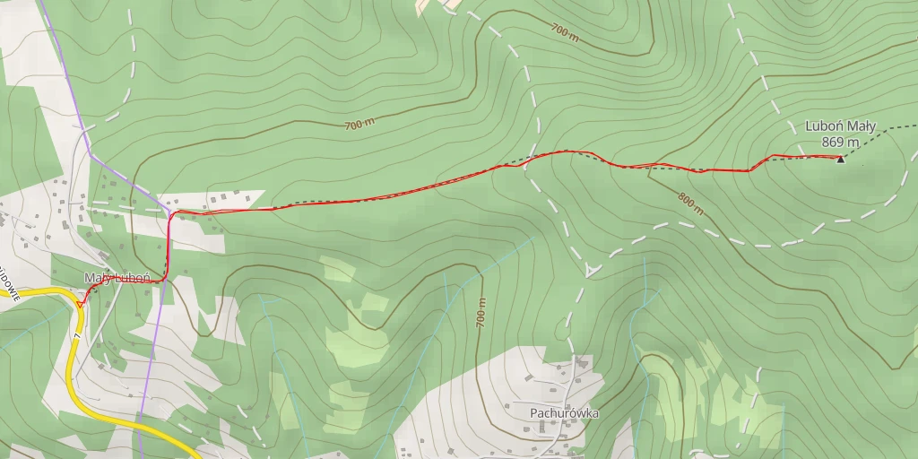 Map of the trail for Luboń Mały