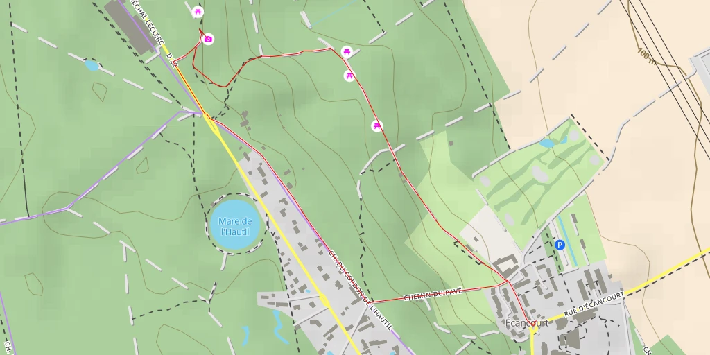 Map of the trail for AI - Bois de la Hutte - Boisemont