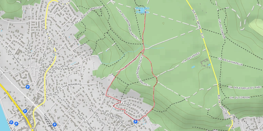 Map of the trail for Mare des Picardes