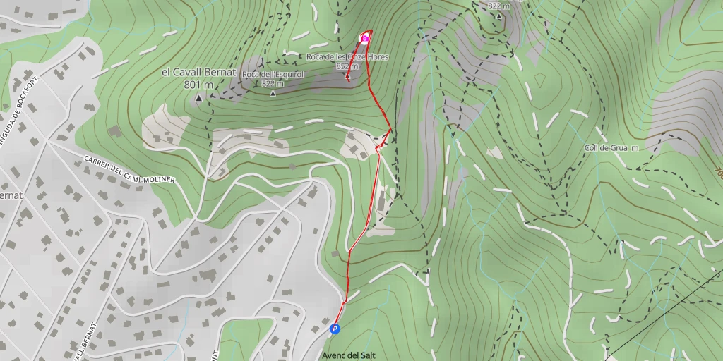 Map of the trail for Roca de les Onze Hores