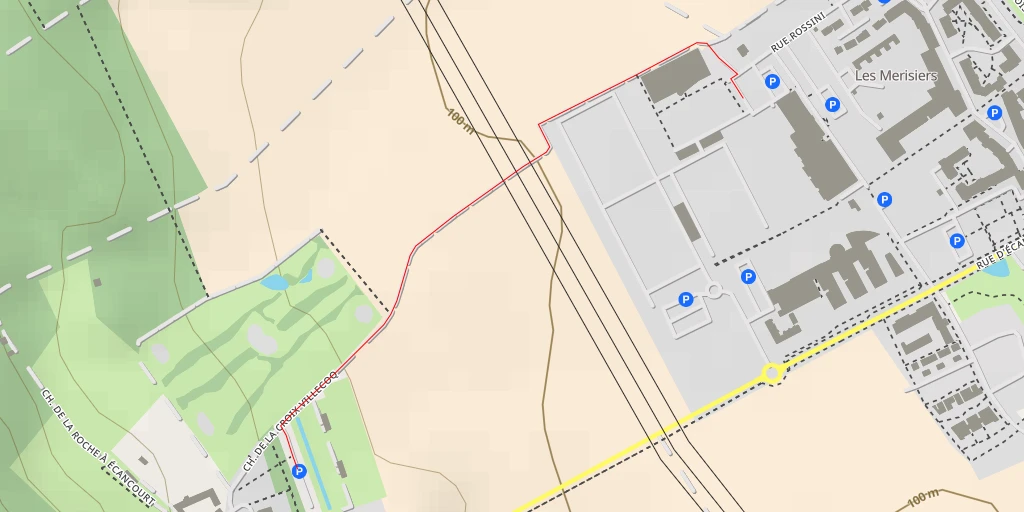 Carte de l'itinéraire :  Parking de la Ferme - Chemin de la Croix Villecoq