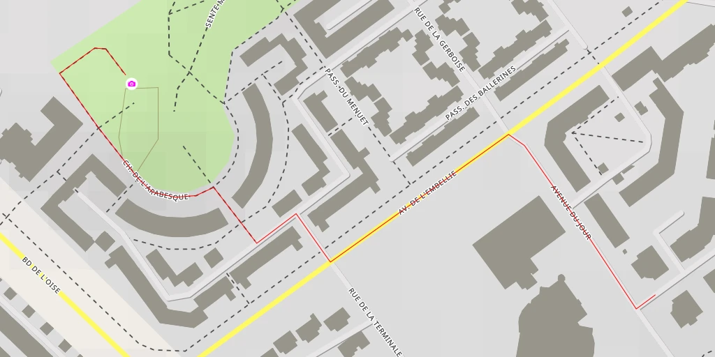 Map of the trail for AI - Sente Margot - Cergy