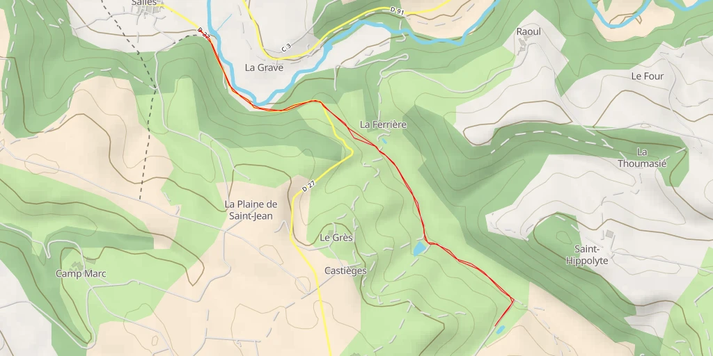 Carte de l'itinéraire :  Chemin de Rossignoles - Chemin de Rossignoles