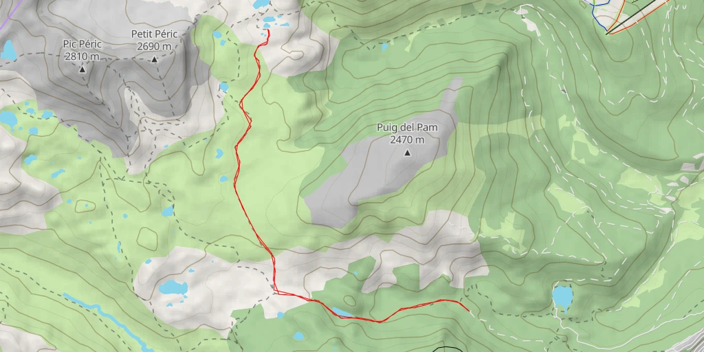 Carte de l'itinéraire :  Refuge des Camporells - Tartera