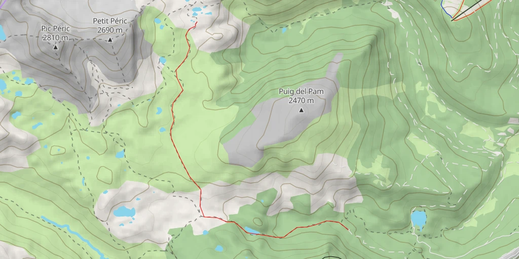 Carte de l'itinéraire :  Refuge des Camporells - Tartera