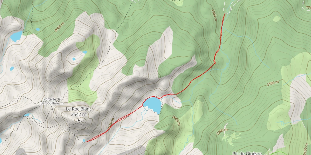 Carte de l'itinéraire :  Col du Laurenti - Pont de Claude