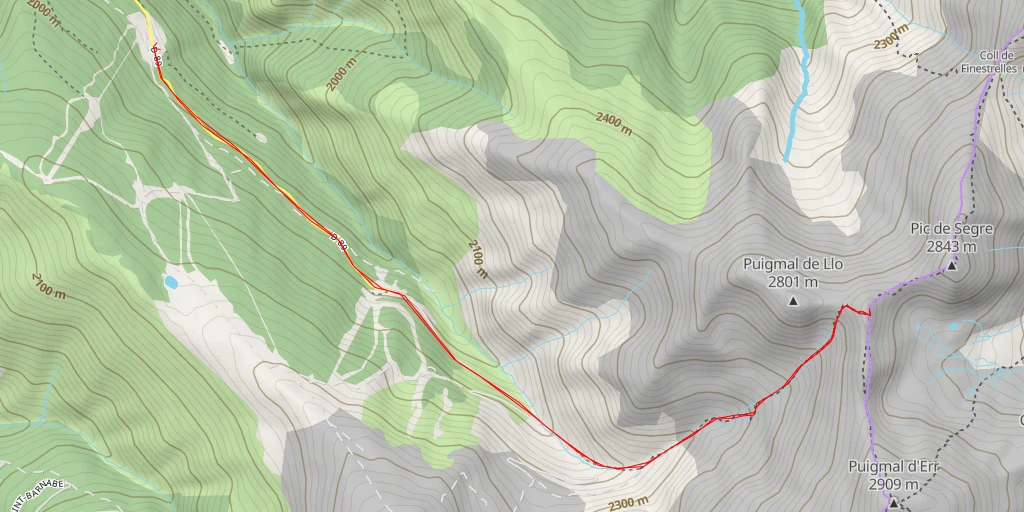 Map of the trail for Pic Petit de Segre