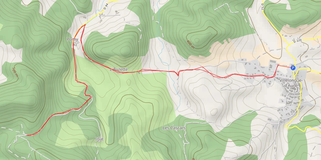 Carte de l'itinéraire :  Col du Razès