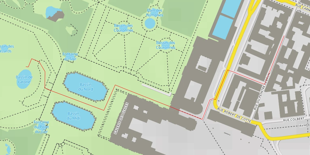 Map of the trail for Bassin de Latone