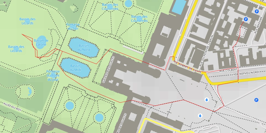 Carte de l'itinéraire :  Bassin des Lézards