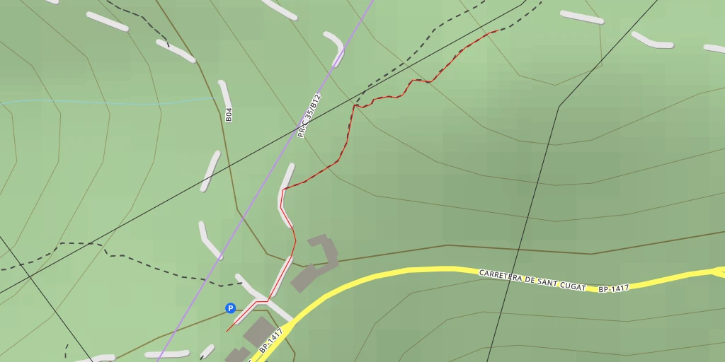 Map of the trail for Turó de la Font Groga