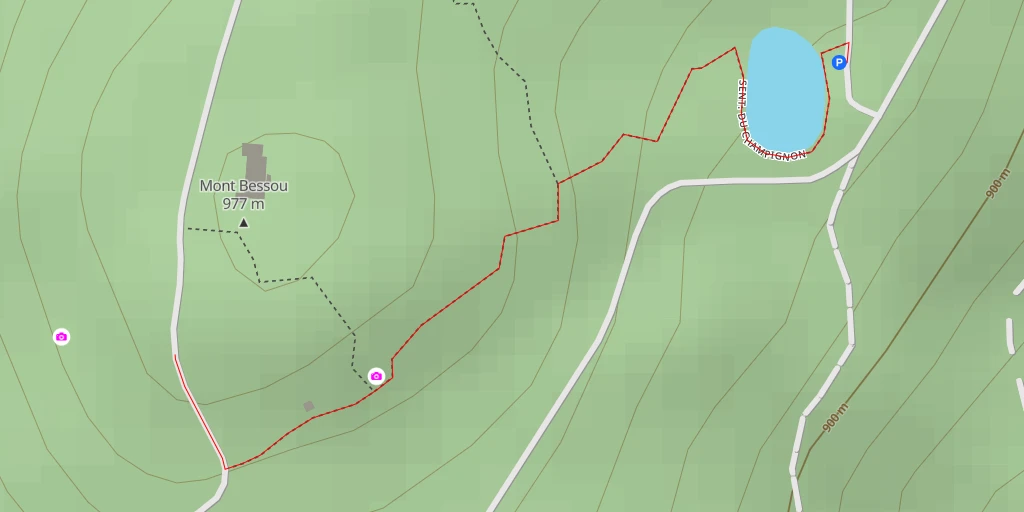 Map of the trail for Mont Bessou