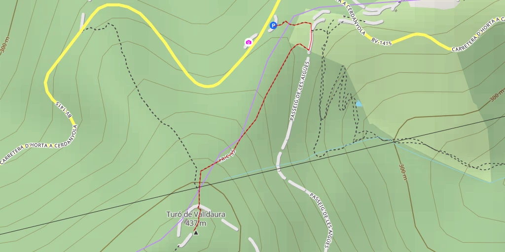 Map of the trail for Turó de Valldaura