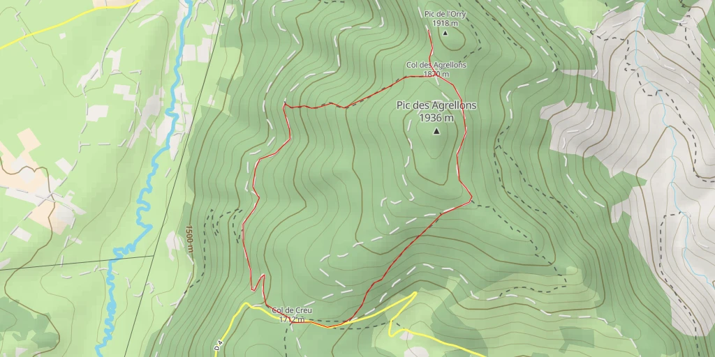 Carte de l'itinéraire :  Pic de l'Orry