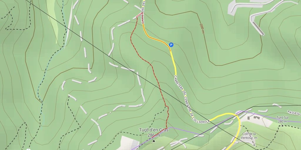 Map of the trail for Turó d'en Gras