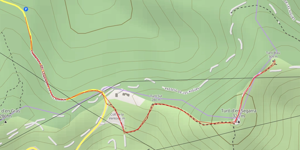 Map of the trail for Turó Blau