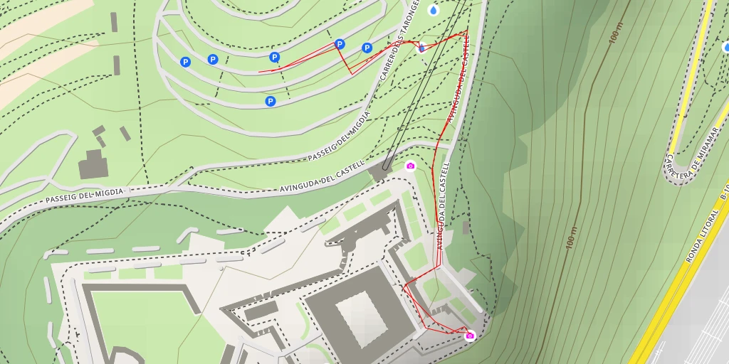 Carte de l'itinéraire :  Castell de Montjuïc - Pati d'Armes - Barcelona