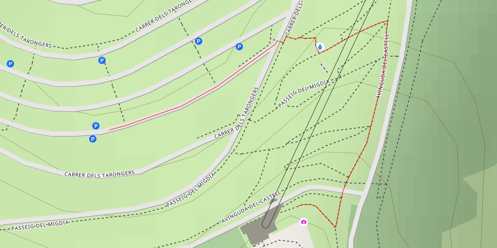 Map of the trail for Telefèric de Montjuïc - Barcelona