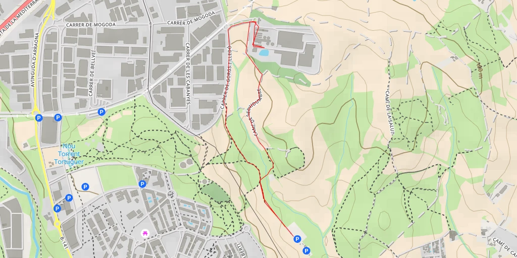 Carte de l'itinéraire :  Ecoparc 2 - Camí de Can Cabanyes