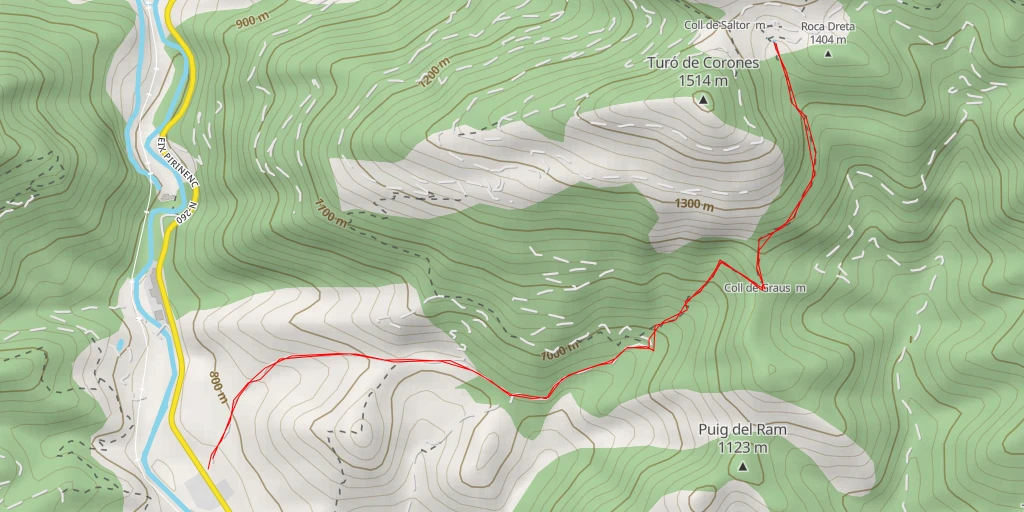 Map of the trail for Sant Julià - Camí de Bruguera a Coll de Saltor