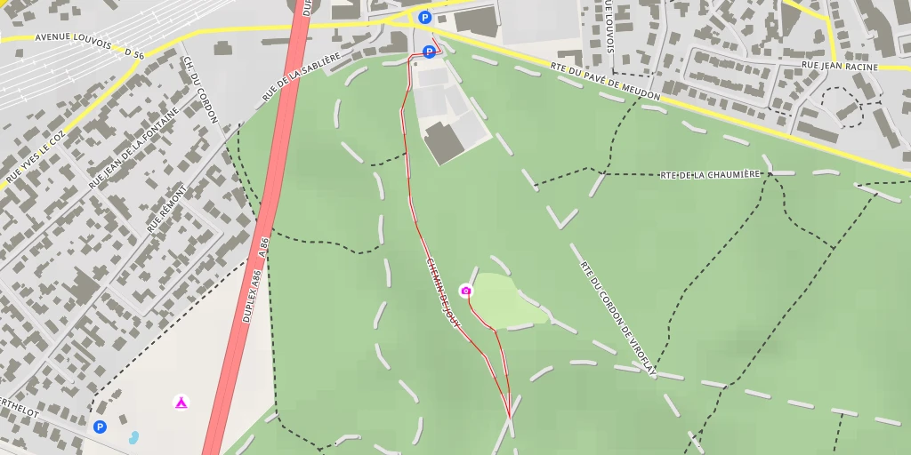 Map of the trail for AI - Belvédère - Viroflay