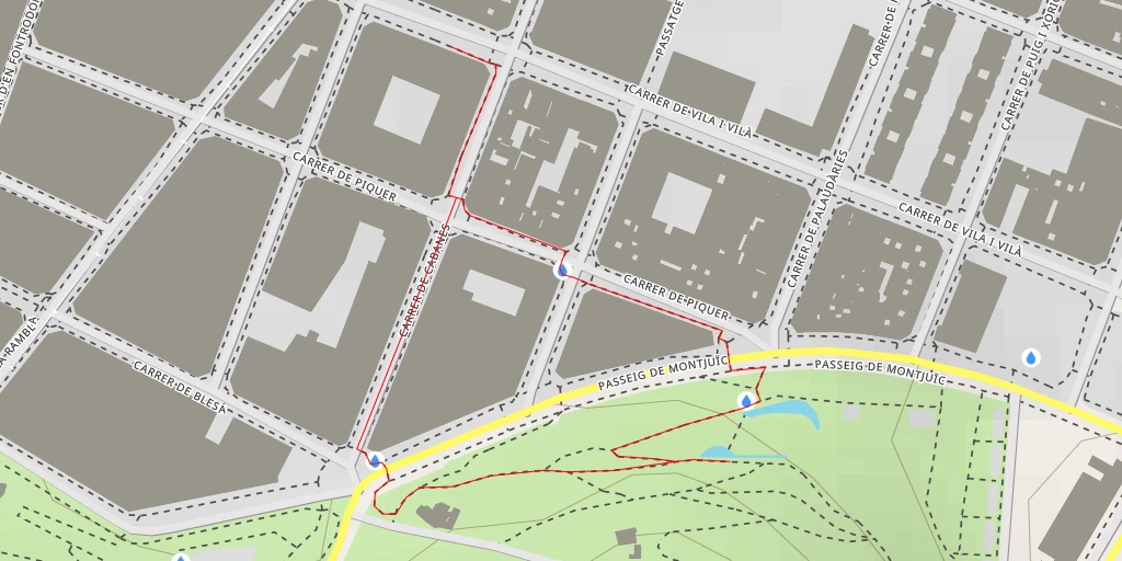 Map of the trail for Passeig de Montjuïc - Barcelona