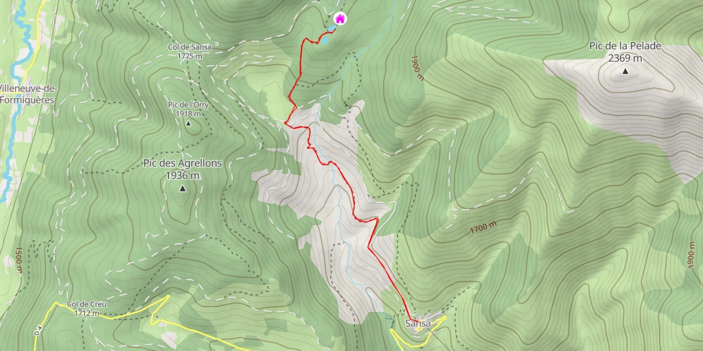 Map of the trail for Ancien Chemin de l'Eau