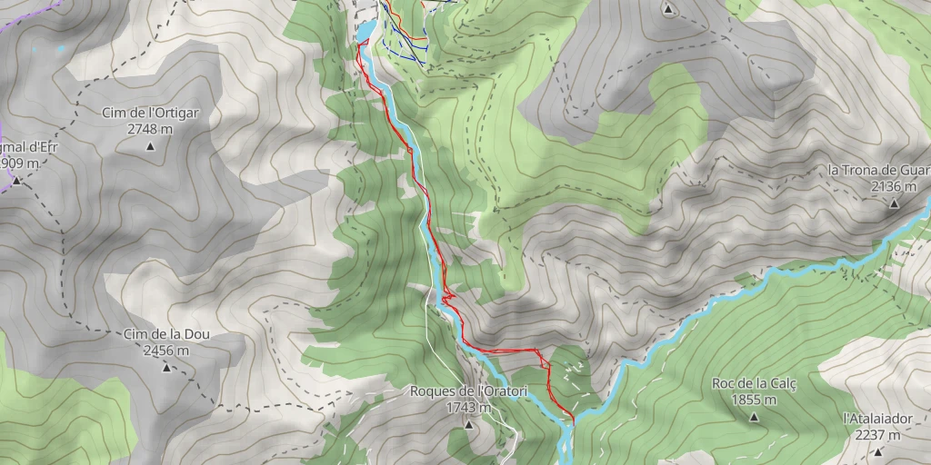 Carte de l'itinéraire :  Estany de Núria