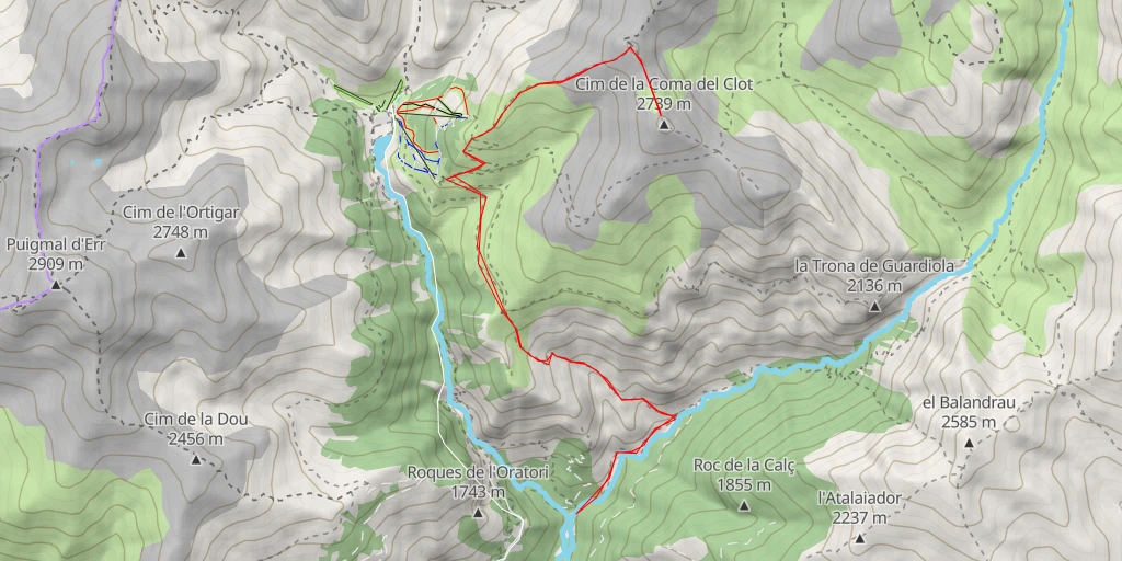 Carte de l'itinéraire :  Cim de la Coma del Clot